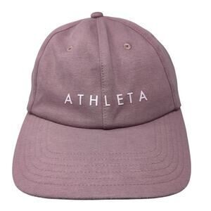 Athleta Slideback Baseball Cap Pink One Size Adjustable Vented Holes 6 Panel